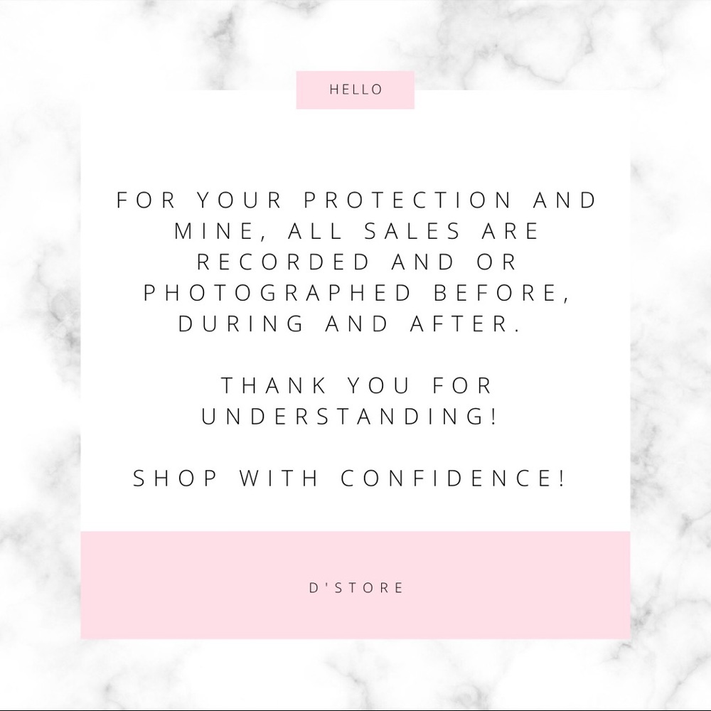 For your protection and mine, all sales are recorded during packaging.